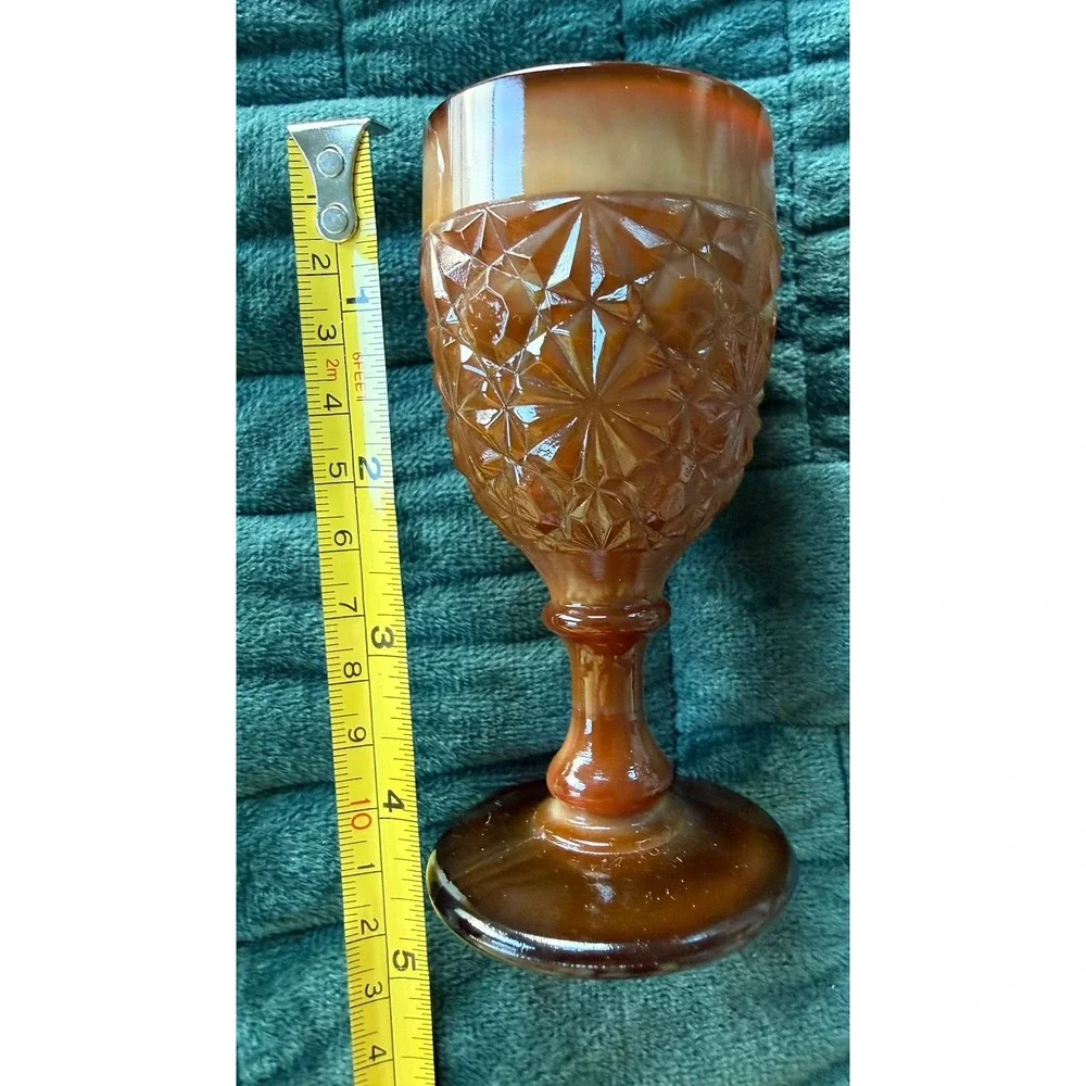 Slag Boyd  Vintage Glass Brown  Cup Port Glass Aperitif Shot Glass